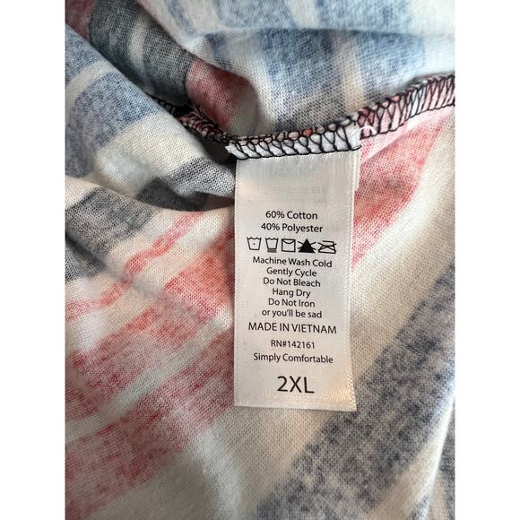 Lularoe Leah Striped Drop Shoulder Cuff Tunic Size 2XL - Picture 5 of 5